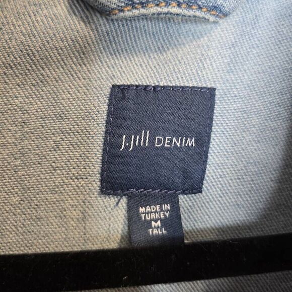 J. Jill Denim Jacket Women's Medium Tall Blue Button Outdoor Gorpcore - Picture 5 of 7